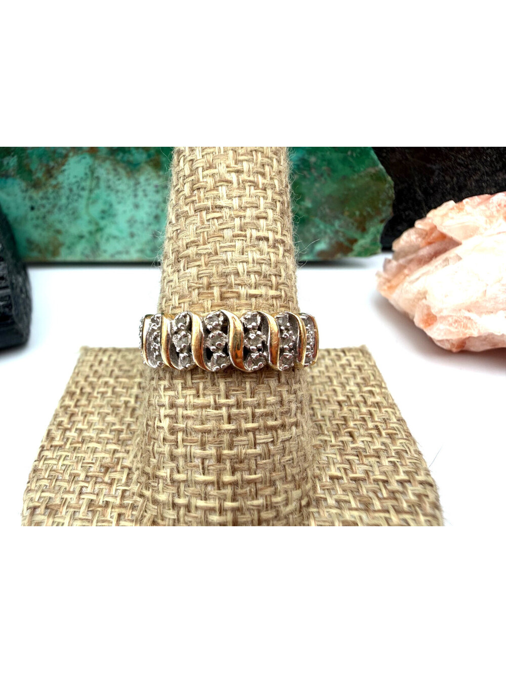 Vintage Gold Plated Sterling Silver 925 CZ Diamond Ring